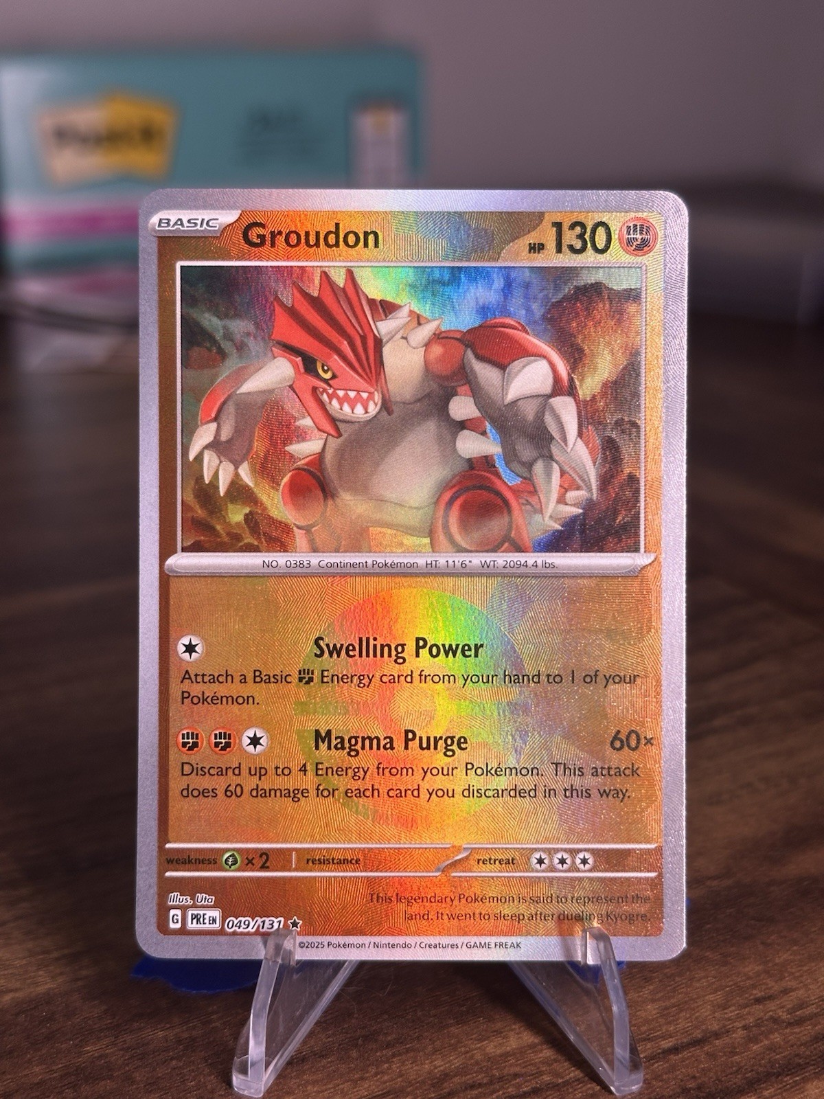 Pokemon Groudon Prismatic Evolutions 49/131 Pokeball Holo Near Mint English