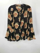 Pre-Owned Tahari Black Size Large Floral Button Down