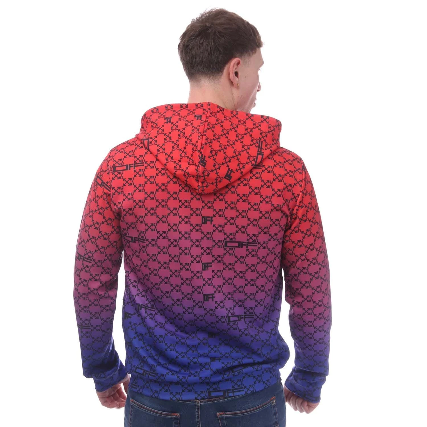 OFF WHITE Felpa con cappuccio uomo Off White ATHL Monogram colore rosso