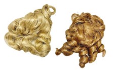 Vintage Doll Wig Lot of 2 Blonde Brown Synthetic Fiber Hair Doll Restore