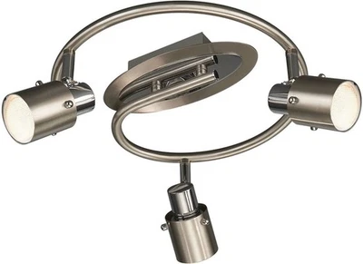 Energiespar Spotspirale 3 Flammig Stahl gebürstet Schwenkbar 3x7W - Bild 1 von 3