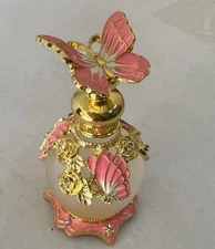 Reusable Vintage Purple Butterfly Perfume Bottle Lady Essential Oil Bottle 25ml