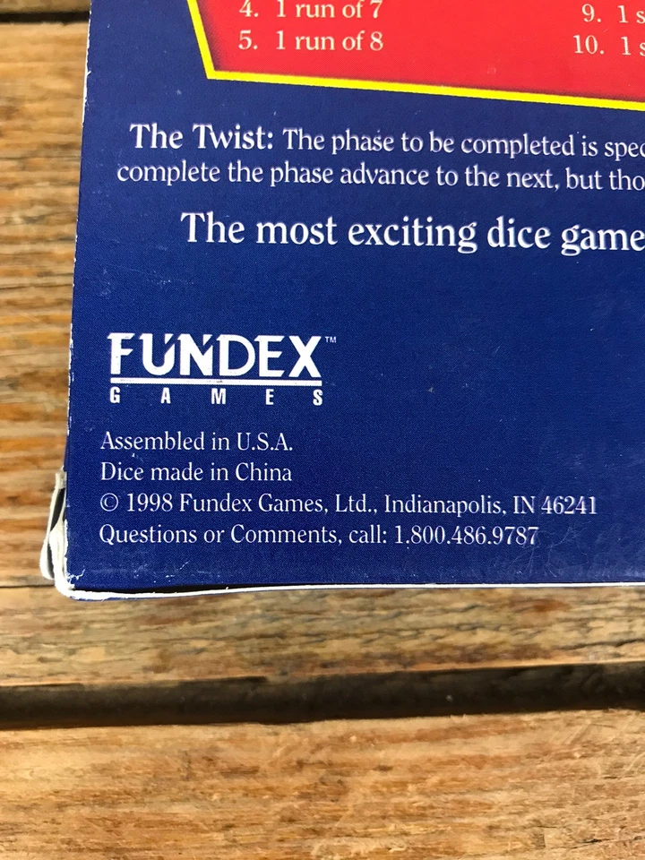Vintage Phase 10 Dice Game Fundex 1998 Complete Sealed Dice - Image 4 of 4