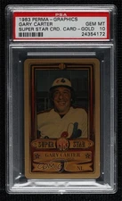 1983 Perma-Graphics/Topps Credit Cards Gold Gary Carter PSA 10 GEM MT HOF