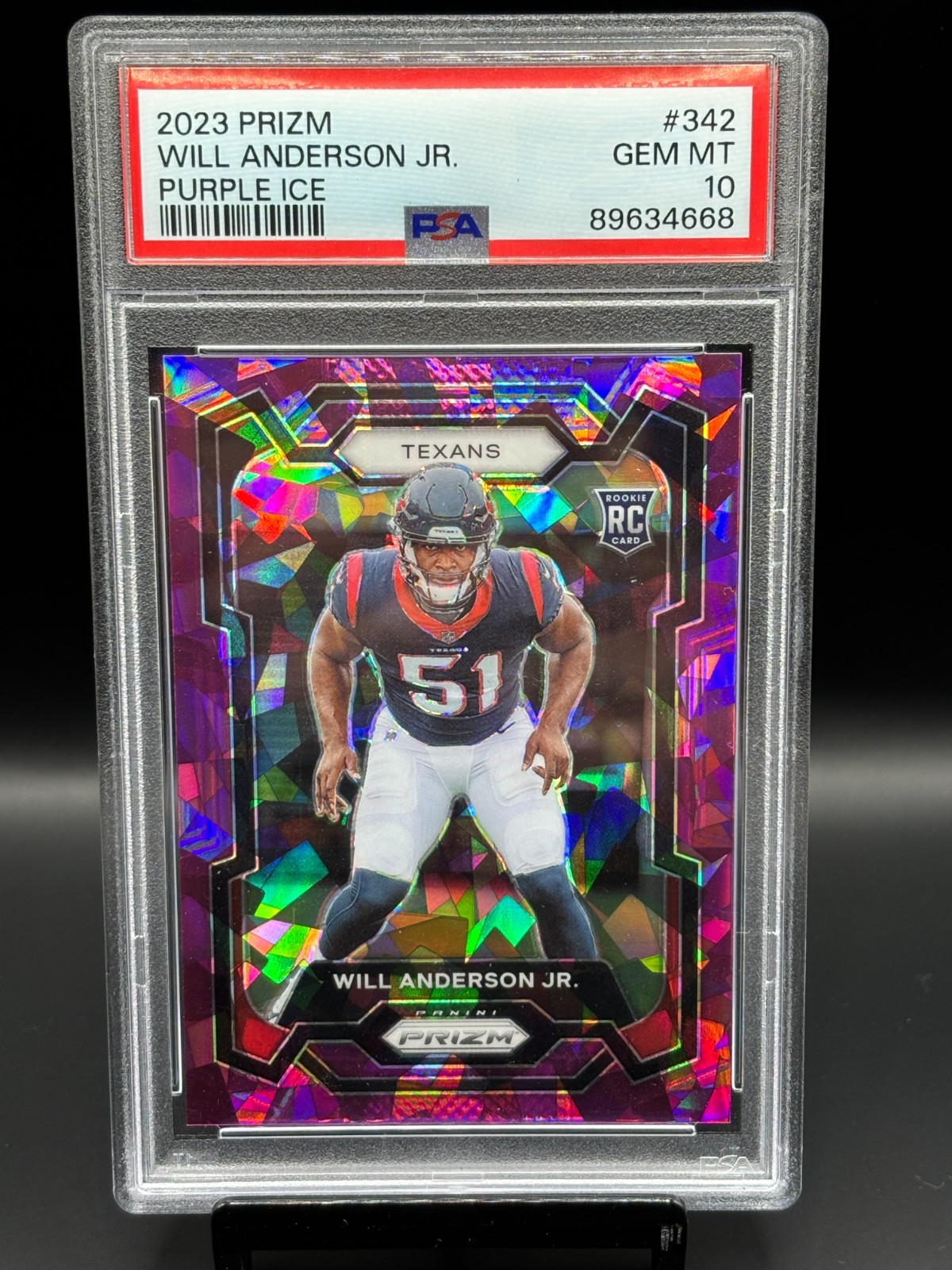 2023 Panini Prizm Will Anderson Jr RC Purple Ice Rookie /225 Texans PSA 10 #342
