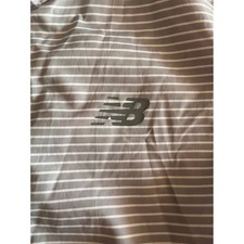 New Balance Womens Grey White Striped Pink Mesh Lined Windbreaker Jacket Size M