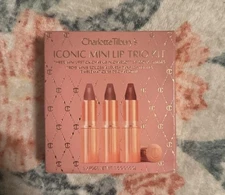 Charlotte Tilbury Iconic Mini Lip Trio Lipstick Kit .05 oz each New In box x 3