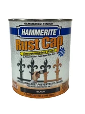 Hammerite Rust Cap Black Hammered Finish Paint Kilz 1 Quart, 32 oz *READ*