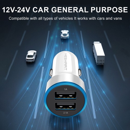 20W US Dual USB Port Car Charger Adapter For iPhone Samsung Android Cell Phone - Picture 17 of 29