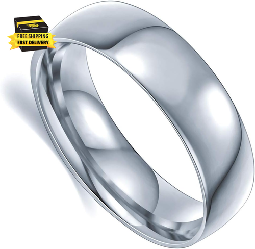 4Mm 6Mm Gold Silver Black Titanium Rings Wedding Band Matte Comfort Fit for Men