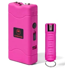 VIPERTEK Stun Gun Rechargeable Battery 400 BV + Pepper Spray