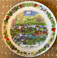 Plate 'The Picnic' from 'The Tales of Honeysuckle Hill' by Regency Fine Arts VGC