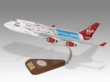 Boeing 747- 400 Virgin Atlantic Star Wars Desk Wood Airplane Model Small 1/200