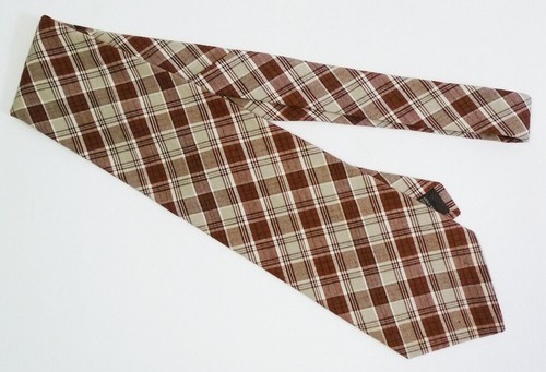 Vintage Banana Republic Khaki & Brown Plaid Cotton Tie
