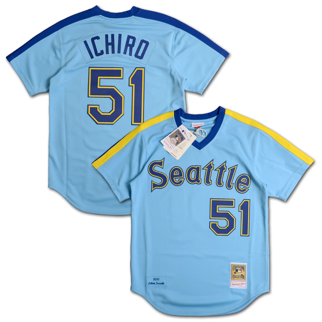 Seattle Mariners Ichiro Suzuki Mitchell & Ness Blue 2010 MLB Authentic  Jersey