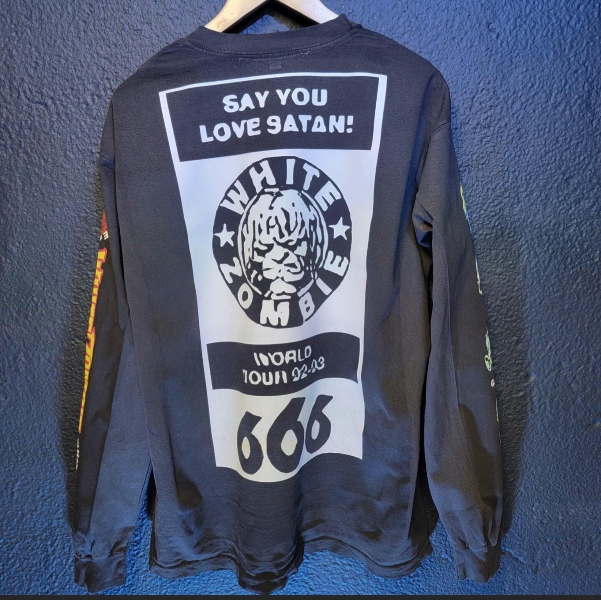 WHITE ZOMBIE Custom long sleeve LA Apparel distressed | eBay WHITE ZOMBIE Custom long sleeve LA Apparel distressed | eBay