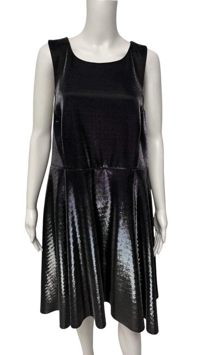 torrid evening dresses Torrid women's A-line evening party cocktail metallic black sleeveless size  24