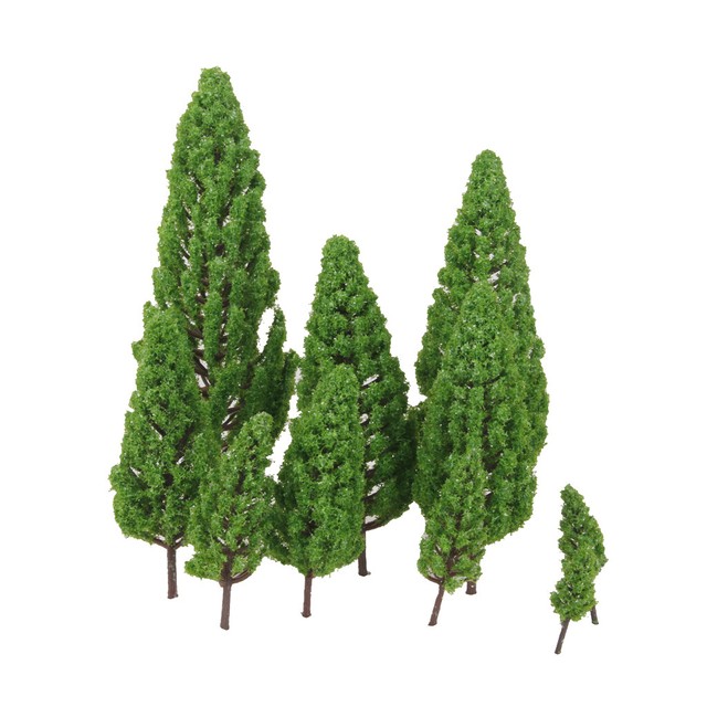 10Pcs Plastic Model Trees Scenery Artificial Fake Trees for DIY Crafts