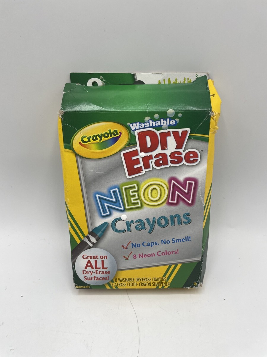 Crayola Dry Erase Neon Crayons 8/Pkg 071662988654