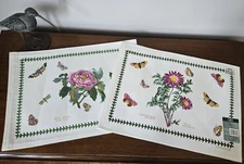 Set Of 2 PORTMEIRION Botanic Garden Cloth Placemats 2 Sided NWT  Bright Colors!