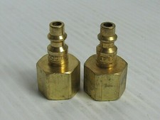 LOT OF 2 NO NAME BRASS QUICK DISCONNECT NIPPLE COUPLING DQC SERIES D 3/8" FNPT
