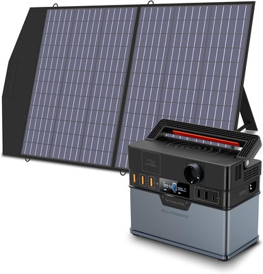 Solar Stromversorgung Set 288Wh Batterie mit 100W Modul für Garten & Zelt