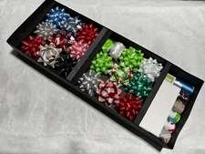 Box of Christmas Gift Wrapping Supplies Papers/Bow/Ribbon/Sticker Holiday