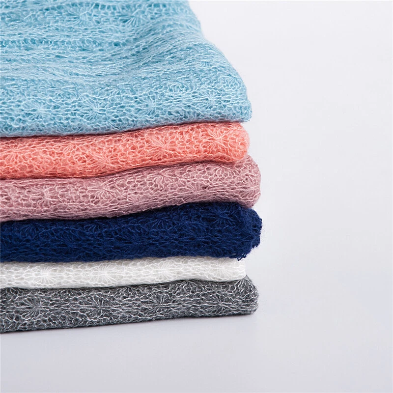 1/2/4/6 Pcs Lot Newborn Wraps + Headband Photography Prop Soft Blanket Swaddle - Image 3 of 4