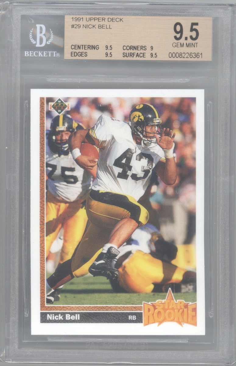 1991 Upper Deck Football Nick Bell Rookie Card (#29) BGS9.5