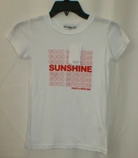 Sub_Urban Riot Good Morning Sunshine Tee T-shirt Girls Sz S White Red ~ NWT