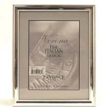 	Lawrence Frames Metal Picture Frame Silver-Plate with Delicate Beading 8 x 1...