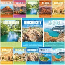 9 Pcs Bible Story Map Posters Set for Classroom Inspirational Wall Decor