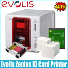 New Evolis Zenius Single Side Photo ID Card Printer & Complete Supplies Bundle