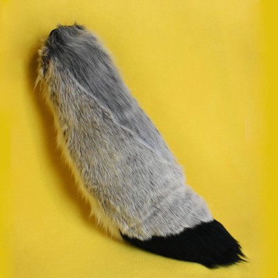 Grau schwarz-weiß brandneu Prototyp Wolf pelziger Schweif Halloween Pursuit 60cm