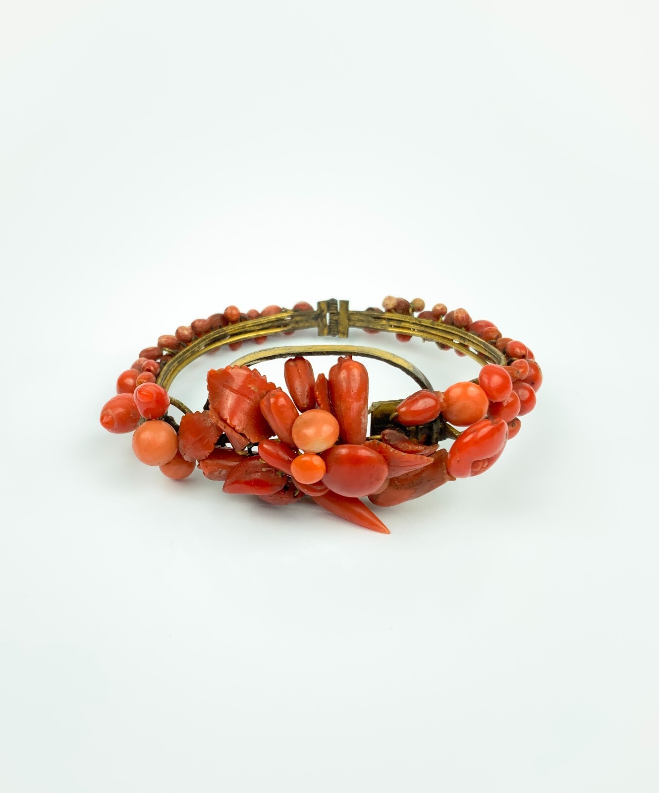 A Victorian Gold Plated Coral Bracelet - image 1