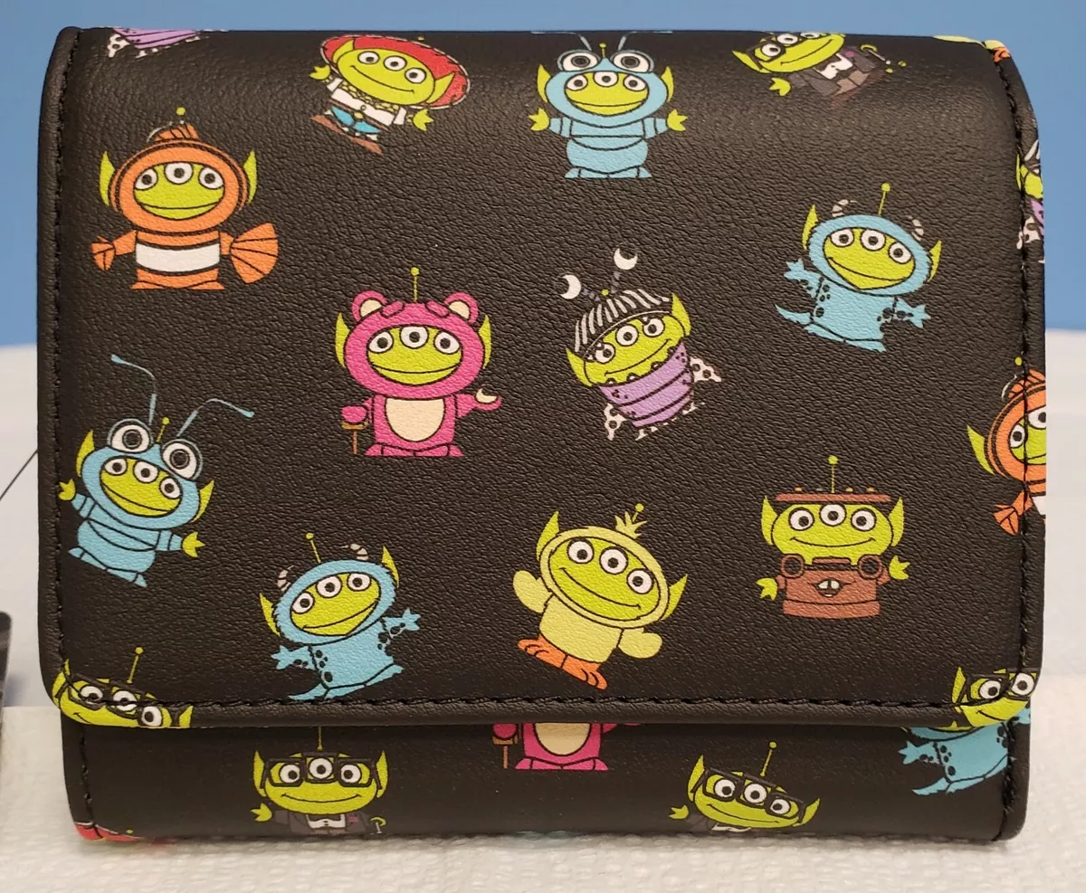 New Loungefly Disney Pixar Remix Toy Story Alien Flap Wallet NWT