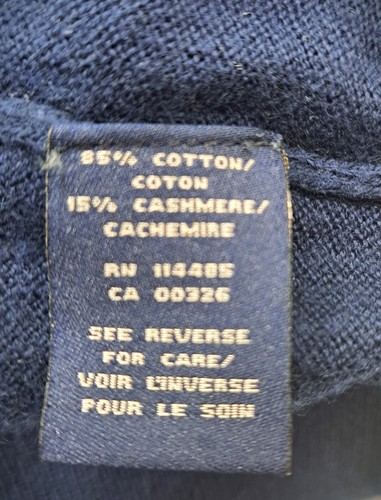 VTG Lincs by David Chu Men's XL Cotton Cashmere Blend Vest 2YK Navy Blue - Picture 8 of 9