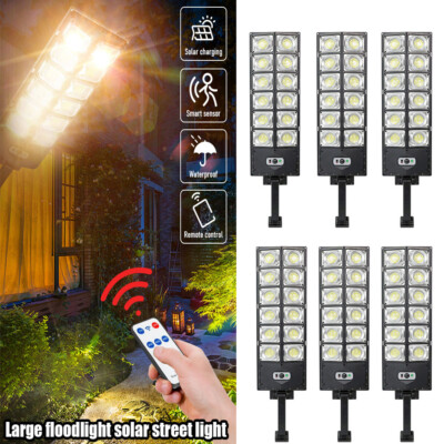 Big Bright Outdoor Commercial Solar Street Light Motion Sensor Lamp Road Lamp
