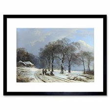 Wee Blue Coo Painting Landscape Koekkoek Winter Scene Framed Wall Art Print