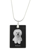 Bichon Frise, Bichon Tenerife, Bichon a poil frise - Crystal pendant with dog, s