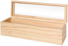 Holzbox mit Glasdeckel 36x11x11cm
