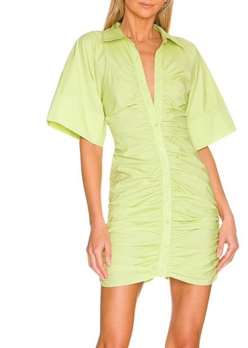 NWOT L'Academie Melissa Mini Dress in Lime Green SMALL