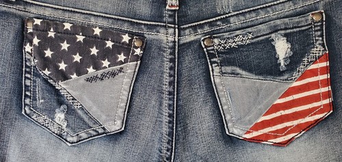 Nwt Rue21 Junior's Jeans Shorts Lot 4th Of July 9/10 American Flag Stars USA - Picture 14 of 22