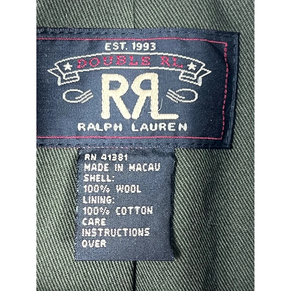 RRL Ralph Lauren Mens Wool Tweed Blazer Jacket Elbow Patches Brown Herringbone - Image 3 of 4