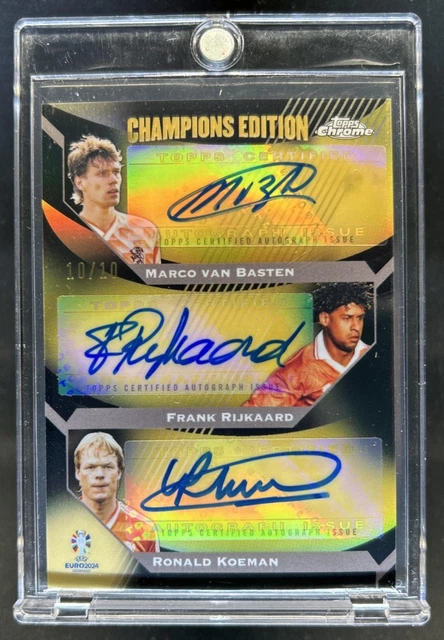 2023-24 Topps Chrome Euro Marco van Basten Frank Rijkaard Ronald Koeman Auto /10
