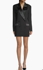 Bardot Joelle long sleeve tuxedo minidress Size Large