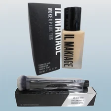 IL MAKIAG WOKE UP LIKE THIS FLAWLESS BASE FOUNDATION #75 1 OZ + #100 BRUSH BOXED
