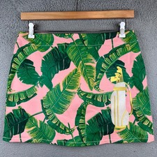 Judith March Tropical Palm Leaf Golf Skort Skirt Women's Size L Embroidered Bag