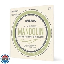 D'Addario Mandolin Strings, Phosphor Bronze, EJ75, Medium/Heavy G
