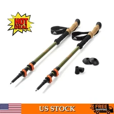 Aluminum Adjustable Quick Lock Trekking Poles Cork Grip Extension  2 Poles